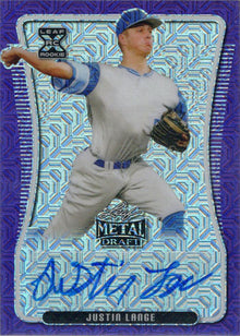 Leaf Metal Draft Baseball 2020 Purple Mojo Auto Card BA-JL1 Justin Lange 5/7