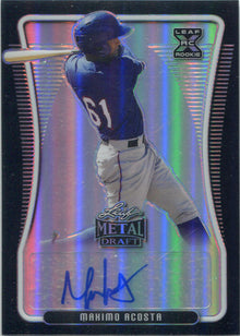 Leaf Metal Draft Baseball 2020 Black Rainbow Auto Card BA-MA2 Maxino Acosta 2/15