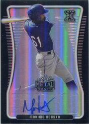 Leaf Metal Draft Baseball 2020 Black Rainbow Auto Card BA-MA2 Maxino Acosta 2/15
