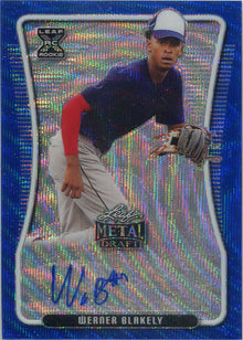 Leaf Metal Draft Baseball 2020 Mojo Blue Auto Card BA-WB1 Werner Blakely 8/20