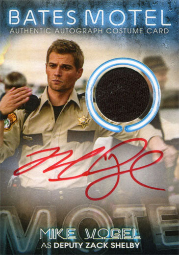 Bates Motel Autograph Costume Relic BC2 Mike Vogel as Deputy Zack Shelby