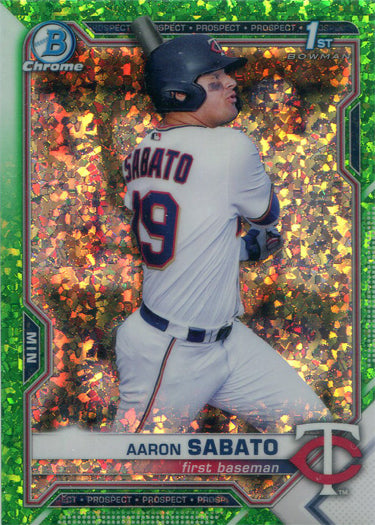 Bowman Chrome Baseball 2021 Green Shimmer Card BCP-125 Aaron Sabato 88/99