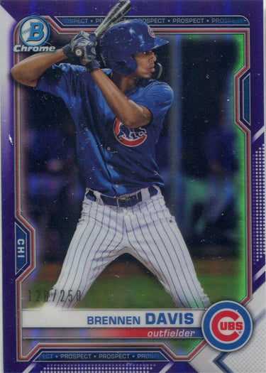 Bowman Chrome Baseball 2021 Purple Border Card BCP-65 Brennen Davis 128/250