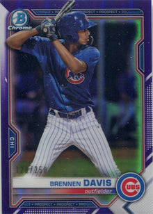 Bowman Chrome Baseball 2021 Purple Border Card BCP-65 Brennen Davis 128/250