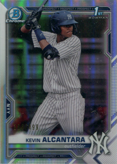 Bowman Chrome Baseball 2021 Base Refractor Card BCP-97 Kevin Alcantara 364/499