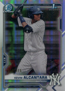 Bowman Chrome Baseball 2021 Base Refractor Card BCP-97 Kevin Alcantara 364/499
