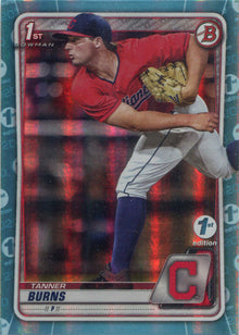 Bowman Draft First Edition Baseball 2020 Sky Blue Foil Card BD-115 Tanner Burns