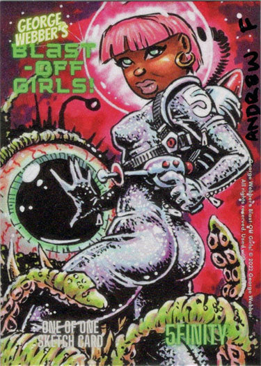 2022 5finity Blast Off Girls Sketch Card Andrew Fielder