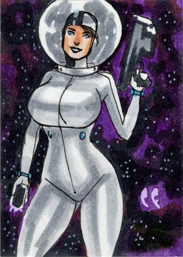 2022 5finity Blast Off Girls Sketch Card Chris Foulkes V1