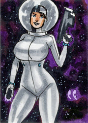 2022 5finity Blast Off Girls Sketch Card Chris Foulkes V1