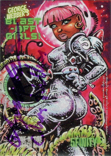 2022 5finity Blast Off Girls Sketch Card Chris Foulkes V2