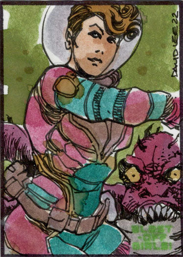 2022 5finity Blast Off Girls Sketch Card David Lee