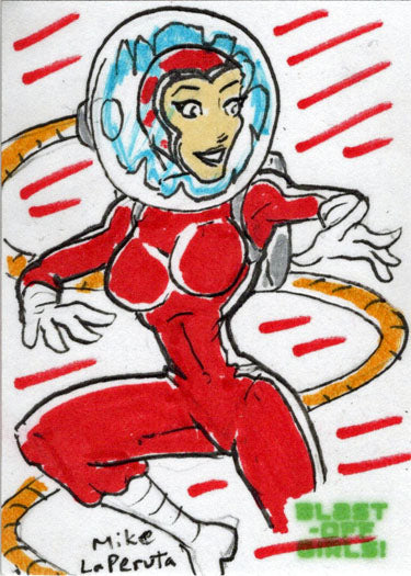 2022 5finity Blast Off Girls Sketch Card Mike LaPeruta