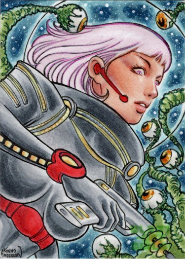 2022 5finity Blast Off Girls Sketch Card Ricardo Anderson