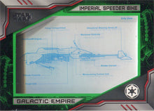 Star Wars Skywalker Saga Blueprints Green Relic Card BP-IS Speeder Bike 24/25