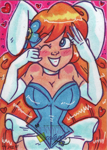 2022 5finity Mary Bellamy's Bunnygirls vs Catgirls Sketch Card Mary Bellamy V2