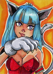 2022 5finity Mary Bellamy's Bunnygirls vs Catgirls Sketch Card Mike Mastermaker