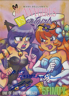 2022 5finity Mary Bellamy's Bunnygirls vs Catgirls Sketch Card Mike Mastermaker