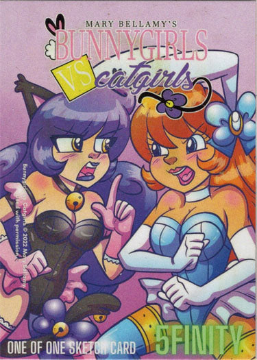 2022 5finity Mary Bellamy's Bunnygirls vs Catgirls Sketch Card Mary Bellamy V1