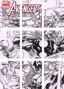 Avengers Kree-Skrull War Cover Art B&W Complete 9 Card Chase Set
