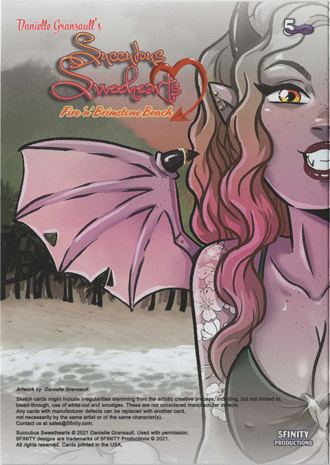 5finity 2021 Danielle Gransaull's Succubus Sweethearts Fire n Brimstone Beach Sketch Card Pack