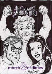 Greatest American Hero March of Dimes Bat Hilliard Sketch Card
