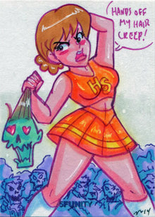 DH 5FUNity Sketch Card by Mary Bellamy of Zombies vs Cheerleaders V2