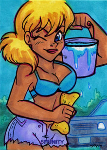 DH 5FUNity Sketch Card by Mary Bellamy of Car Wash Craziness! V2