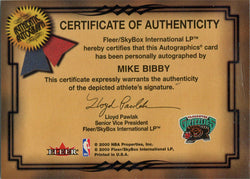 Fleer Tradition Basketball 2000-01 Autographics Card NNO Mike Bibby