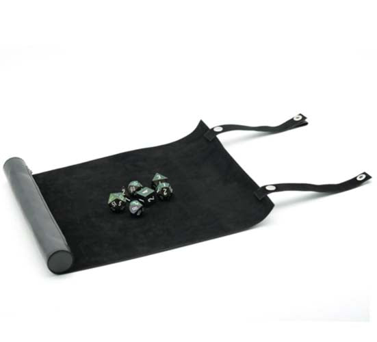Black Roll Up Leatherette Dice Mat
