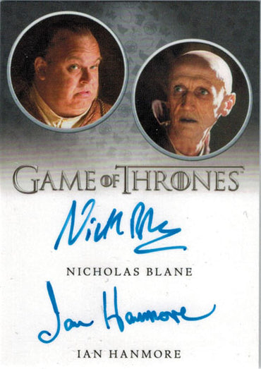 Rittenhouse 2020 Game of Thrones Season 8 Autograph Card Dual Blane & Hanmore