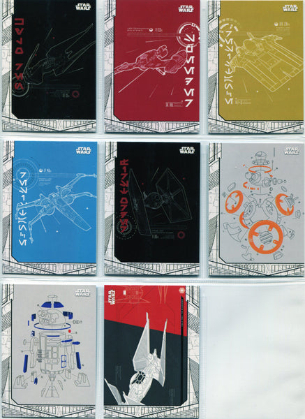 Star Wars Last Jedi Blueprints & Schematics 8 Card Chase Set