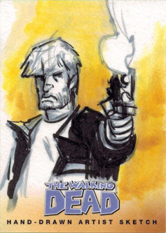 Walking Dead Comic Series Two Sketch Card by Thomas Boatwright? of Rick