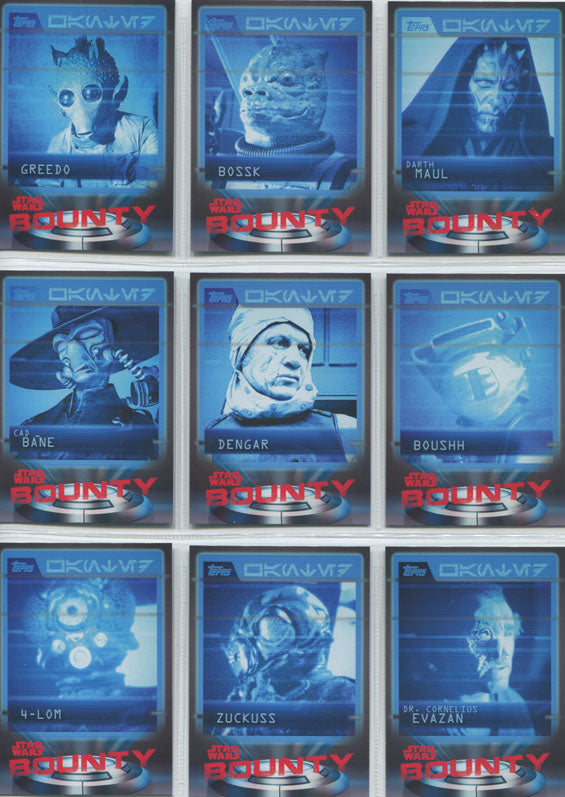 Star Wars Card Trader 2016 Bounty Cards Complete 20 Card Chase Set