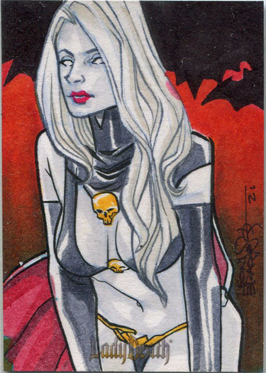 Lady Death Goddess Gold 5finity 2020 Leon Braojos Sketch Card