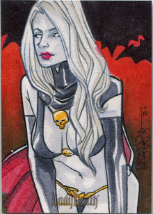 Lady Death Goddess Gold 5finity 2020 Leon Braojos Sketch Card