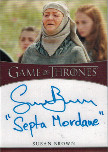 Rittenhouse 2020 Game of Thrones Season 8 Autograph Card Susan Brown as Mordane