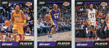 Panini Player of the Day 2018-19 Complete Kobe Bryant Chase Card Set KB1 to KB3