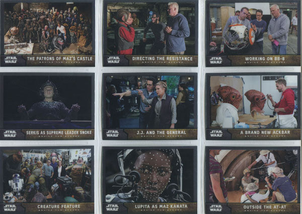 Star Wars Force Awakens Chrome Behind the Scenes Complete 12 Card Chase Set