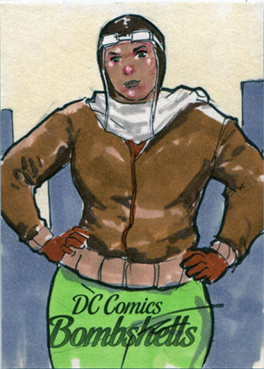 DC Comics Bombshells Sketch Card by Jomar Bulda of Amanda Waller