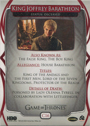 Rittenhouse 2020 Game of Thrones The Cast Chase Card C16 King Joffrey Baratheon