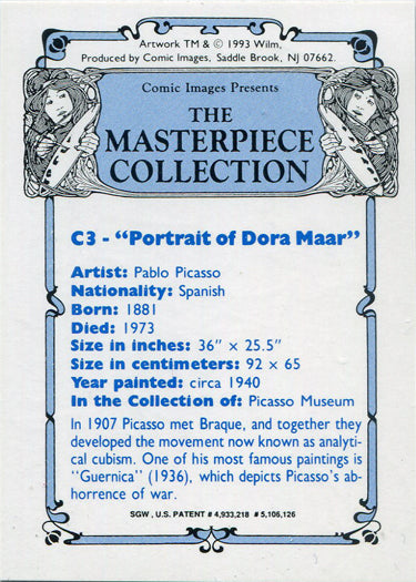 Masterpiece Collection Chromium Chase Card C3 Portrait of Dora Maar
