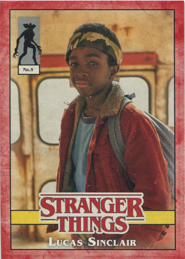 Stranger Things Upside Down Character Red Parallel Card 5 Lucas Sinclair 18/50
