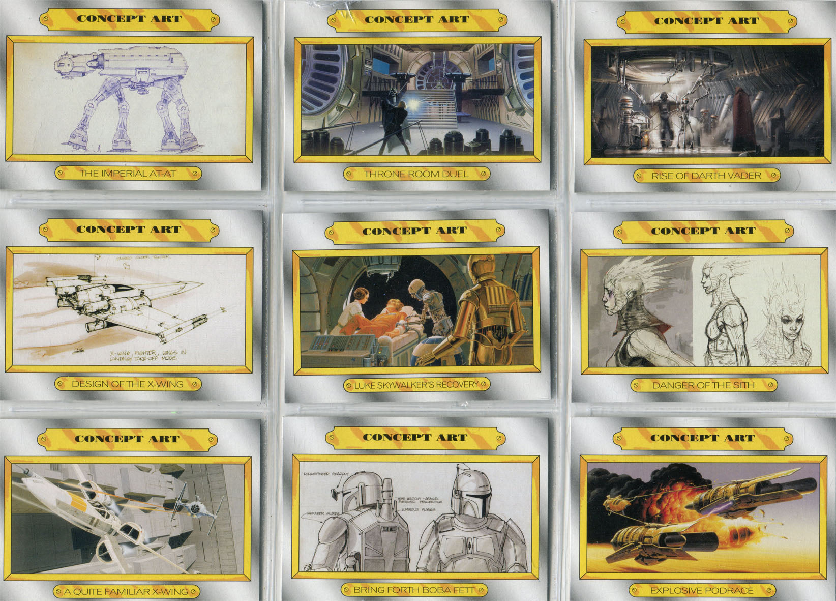 Star Wars Journey to the Force Awakens Concept Art Complete 9 Chase Card Set