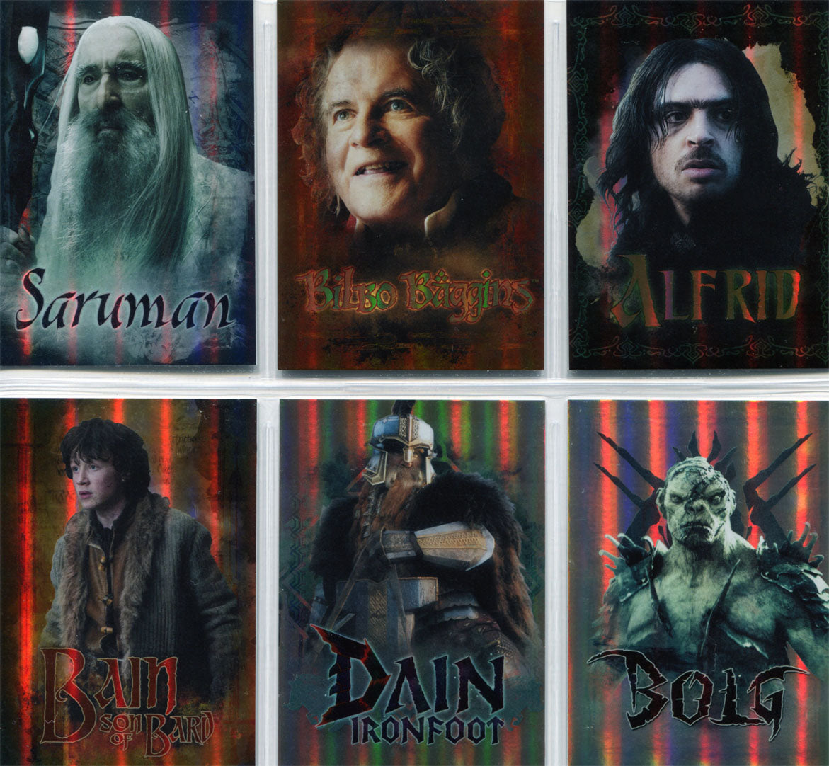 Hobbit Battle of the Five Armies Character Biography Complete 6 Chase Card Set