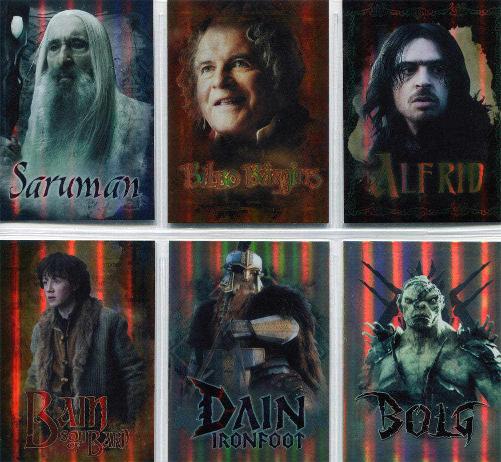 Hobbit Battle of the Five Armies Character Biography Complete 6 Chase Card Set