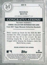 Topps Museum Collection Baseball 2021 Canvas Reproduction Card CCR-19 M. Betts