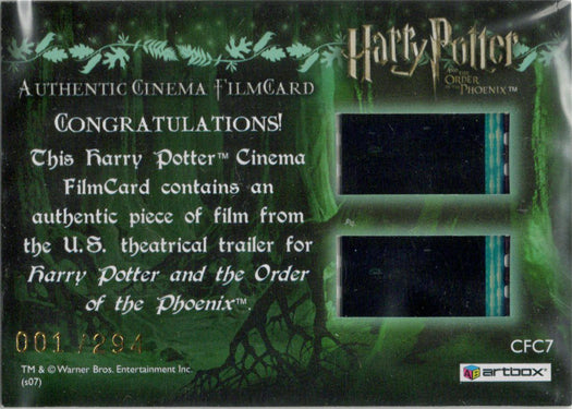 Harry Potter and the Order Of The Pheonix Cinema FilmCard CFC7 001/294