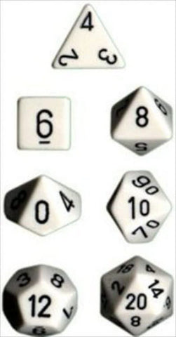 Chessex CHX 25401 Opaque White/Black Polyhedral 7-Die Set