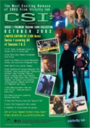 CSI: Crime Scene Investigation Series One Trading Card Sell Sheet